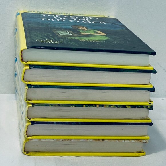 6 VNTG NANCY DREW MYSTERY STORIES YELLOW GLOSSY HC FINE COND, #1,2,5,7,11,33 - Picture 7 of 8